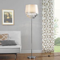 Lampadar Royality alb cu cristale decorative, 165 cm, lux.pro