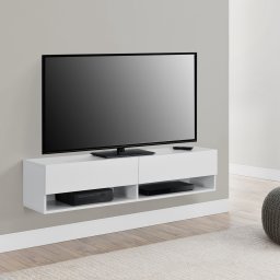 Comoda TV suspendata Halmstad 140x31x30 cm alba, en.casa