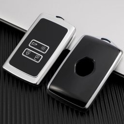 Husa cheie Renault smartkey 4 butoane TPU gri pentru Megane, Kadjar, Clio