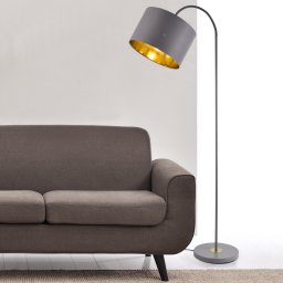 Lampadar Toledo gri 173 cm cu abajur reglabil, 1xE27, metal
