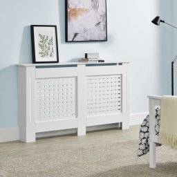 Masca calorifer Charleston cu polita, 152x19x83 cm, alba, en.casa