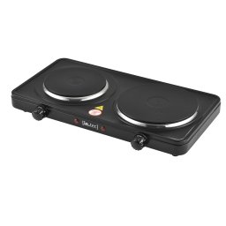 Plita electrica dubla 2500W din fonta, neagra, [in.tec]