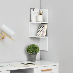 Raft de perete alb mat Greiz, design zig-zag modern, en.casa