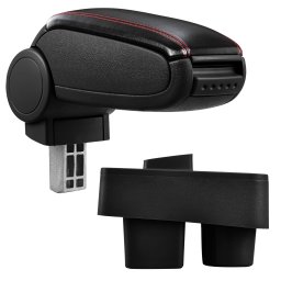 Cotiera auto Skoda Fabia II si Roomster cu stocare, negru-rosu