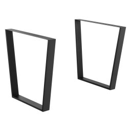 Set 2 picioare de masa din otel, negre mate, 55-75 x 72 cm