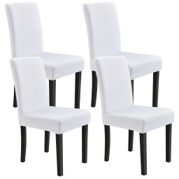Set 4 huse elastice pentru scaun, albe, 42-53 cm, neu.haus