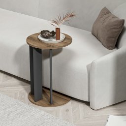 Masa laterala Frederiksberg 64x34 cm, aspect nuc si antracit