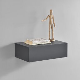 Raft suspendat Oslo cu sertar, 46x30x15 cm, gri închis, [en.casa]