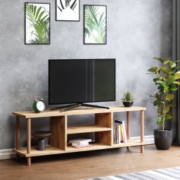 Comoda TV Ærøskøbing cu 2 rafturi, 120 x 29 x 43 cm, aspect lemn