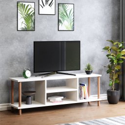Masa TV alba Ærøskøbing cu 2 rafturi, 120 x 29 x 43 cm