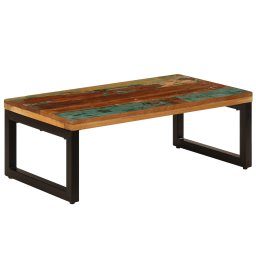 Masuta de cafea, 100x50x35 cm, lemn masiv reciclat si otel GartenMobel Dekor