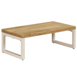Masuta de cafea, 100x50x35 cm, lemn masiv de mango si otel GartenMobel Dekor