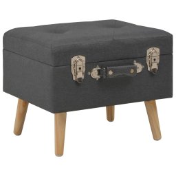 Taburet cu depozitare, 40 cm, gri închis, material textil GartenMobel Dekor