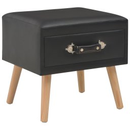 Noptiera, negru, 40 x 35 x 40 cm, piele ecologica GartenMobel Dekor