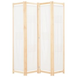 Paravan de camera cu 4 panouri, crem, 160x170x4 cm, textil GartenMobel Dekor