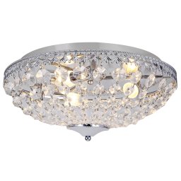 Plafoniera Lydia cu cristale decorative si finisaj cromat, 40 cm