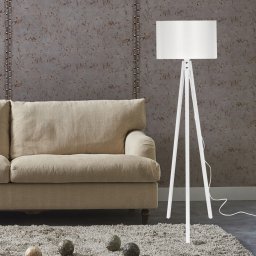 Lampadar Rochester alb cu soclu E27, design modern pentru living