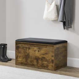 Banca pentru pantofi Degerfors 80x39x45 cm, stejar închis si negru