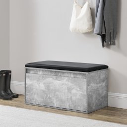 Banca pentru pantofi Degerfors 80x39x45 cm, beton gri si negru