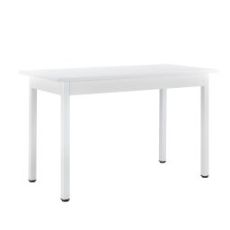 Set masa dining Jørpeland cu 4 scaune albe, 120x60 cm, [en.casa]