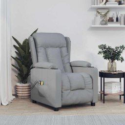 Fotoliu de masaj electric rabatabil, gri deschis, textil GartenMobel Dekor