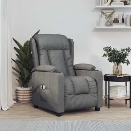 Fotoliu de masaj electric rabatabil, gri închis, textil GartenMobel Dekor