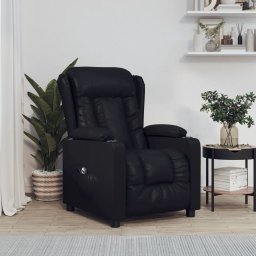 Fotoliu rabatabil electric, negru, piele ecologica GartenMobel Dekor