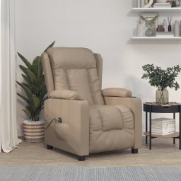 Fotoliu rabatabil electric, cappuccino, piele ecologica GartenMobel Dekor