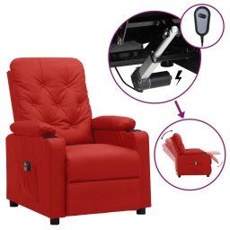 Fotoliu rabatabil electric, rosu vin, piele ecologica GartenMobel Dekor