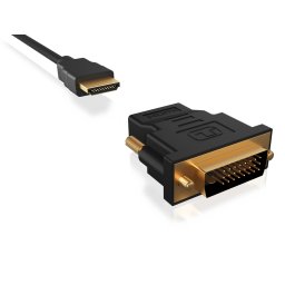 ADAPTOR video Icy Box, DVI-D la HDMI, PVC, Negru, "IB-AC552