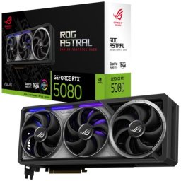 Placa video gaming ASUS ROG Astral OC, NVIDIA GeForce RTX 5080, 16 GB, GDDR7