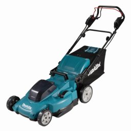 Masina de tuns gazon/iarba pe acumulator cu autopropulsie Makita DLM539CT2, 2 x 18V LXT, putere 860 W, latime lucru 53 cm, inaltime taiere 20 - 100 mm, sac colector 70 l, include: incarcator + 2 acumulatori 18V LXT 5.0 Ah