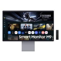 Monitor LED Samsung Vision AI Smart M90SF, 32 inch, OLED, 4K, 3840 x 2160 pixeli, 0.03 ms GTG, 165 Hz, HDMI, Display Port, Argintiu