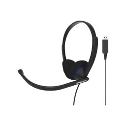 Casti On-Ear Koss CS200 USB, cu fir, Microfon, Negru
