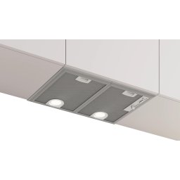 Hota incorporabila Bosch DHL555BM, Putere de absorbtie 604 mc/h, Iluminare LED, 1 motor, Control mecanic, Clasa D, 53 cm, Argintiu.