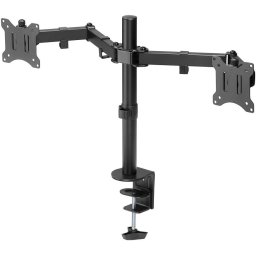 Suport flexibil Goobay 58529, pentru doua monitoare, 17–32″ (43–81 cm), greutate maxima suportata 18 kg, Negru
