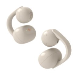 Casti Open-Ear Sony LinkBuds Clip WF-LC900C, True Wireless, Bluetooth, Fast Pair, IPX4, AI Voice Assist, Tap Control, 3 Moduri de Ascultare, Autonomie 37 ore, iOS si Android, Gri-Bej