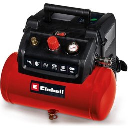 Compresor Einhell TC-AC 190/6/8, 1.2 kW, max. 8 bar, capacitate de aspiratie 190 l/m, rezervor de 6 litri, pompa fara ulei, manometru, cuplaj rapid