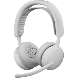 Casti wireless Logitech Zone Wireless 2 ES cu anulare a zgomotului, ANC hibrid adaptiv, Bluetooth, Alb-galbui