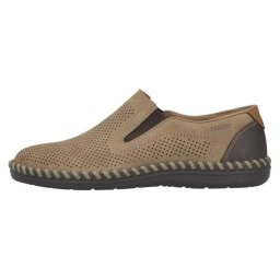 Pantofi barbati, maro, casual, piele naturala, perforati, cu talpa joasa, Rieker B2460-25-Maro (Marime: 42)