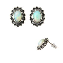 Cercei Opal De Foc Oval 11x9x15 mm Argint 925 – 1 Pereche