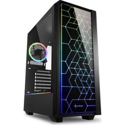 Carcasa Sharkoon RGB LIT 100 tower case (black, front and side panel of tempered glass)