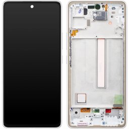 Piese si componente Display - Touchscreen Samsung Galaxy A53 5G A536, Cu Rama, Alb, Service Pack GH82-28024B
