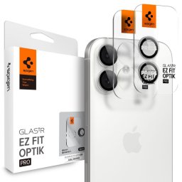 Folie Camera pentru iPhone 17 / iPhone 16 Plus / iPhone 16 (set 2) - Spigen Glas.tR Optik EZ Fit Pro - Silver