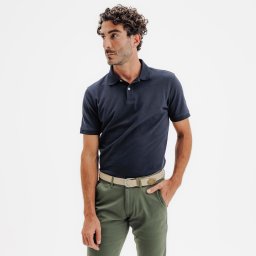 Tricou Polo bumbac și poliester Golf MW500 Bleumarin Bărbați