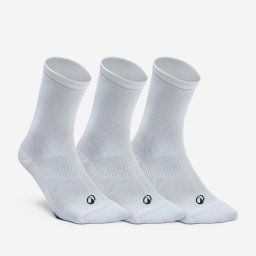 Set 3 perechi șosete de fitness trei sferturi, alb