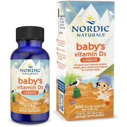 Vitamina D3 Lichida pentru Bebelusi 400 UI - Picaturi Vitamina D Copii - Nordic Naturals - 22.5 ml