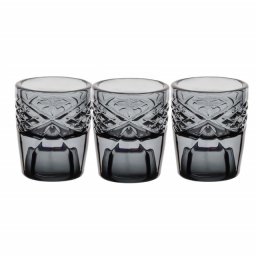 Set 3 suporturi Pufo Luxury pentru lumanare din sticla, 6 x 5 cm- decor elegant pentru casa si evenimente