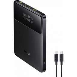 POWER BANK Baseus Blade H1, 20000mAh, PD 100W, ultra thin, 2 x USB; 2 x USB Type-C, display digital pt. status baterie, total 5A, include cablu USB Type-C la USB Type-C, negru, "P10021604123-00" (timbru verde 0.98 lei) - 6932172682446