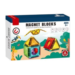 Joc STEM de constructie Mag Blocks, cu 12 piese magnetice